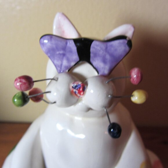 Whimsiclay by Amy Lacombe Heart Sunglasses Cat Figurine vintage 2001 (W3759) - Picture 3 of 7